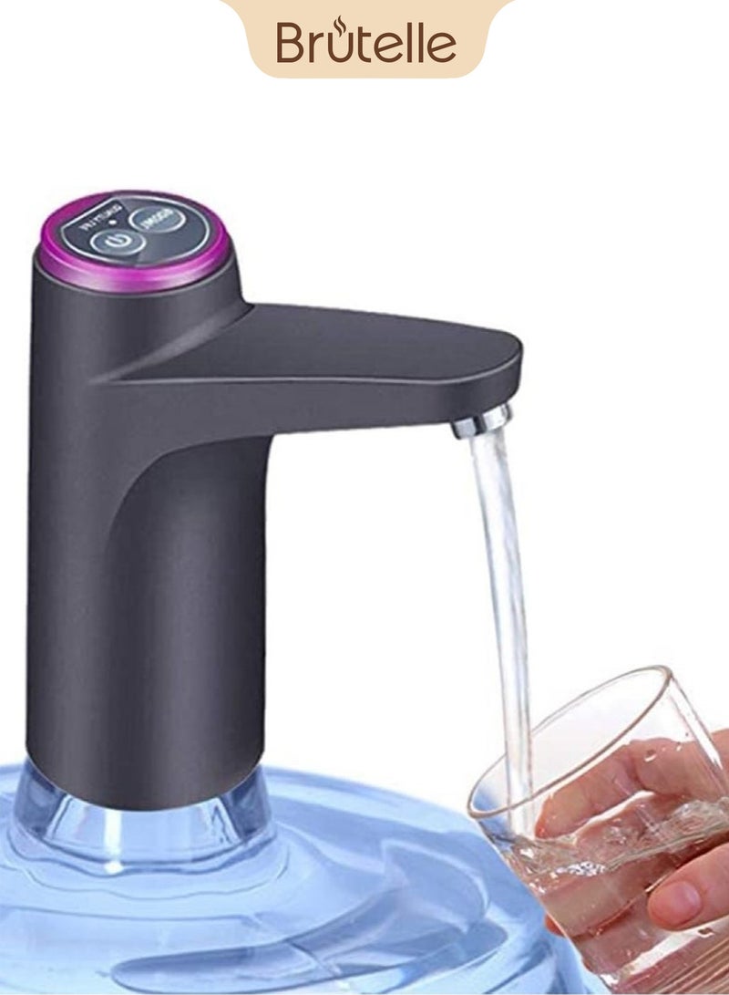 بريتيل مضخة موزع مياه لزجاجة سعة 5 جالون، مضخة مياه شرب كمية مجانية، مضخة كهربائية محمولة قابلة للشحن عبر منفذ USB، موزع متعدد الأغراض لغلاية V60، للاستخدام المنزلي والتخييم وركن القهوة - Image 1